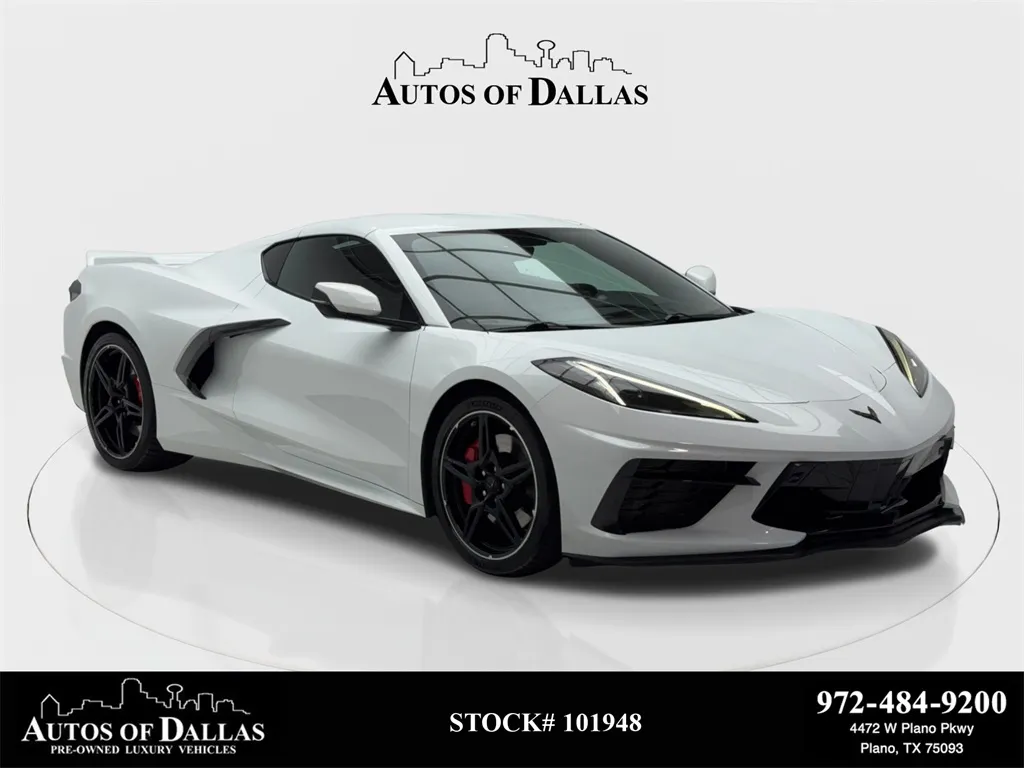 White 2023 Chevrolet Corvette Stingray 2LT NAV,CAM,CLMT STS,BLIND SPOT,HEADS UP for sale in Plano, TX