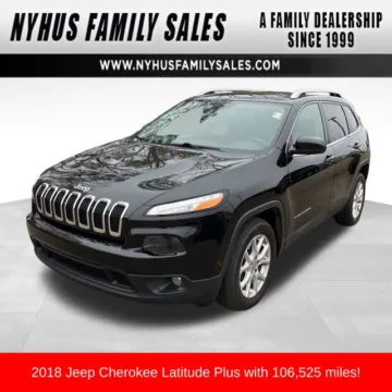 Black 2018 Jeep Cherokee Latitude Plus for sale in Perham, MN