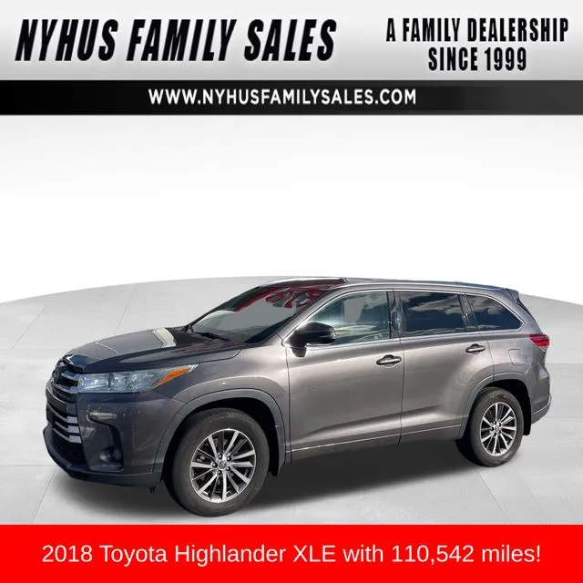 Gray 2018 Toyota Highlander XLE for sale in Perham, MN