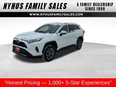 White 2022 Toyota RAV4 Hybrid XLE Premium for sale in Perham, MN