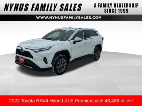 White 2022 Toyota RAV4 Hybrid XLE Premium for sale in Perham, MN