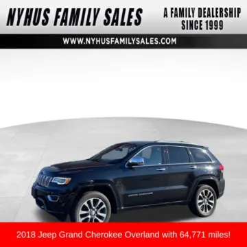 Black 2018 Jeep Grand Cherokee Overland for sale in Perham, MN