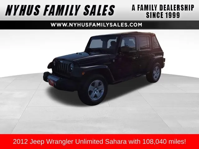 Black 2012 Jeep Wrangler Unlimited Sahara for sale in Perham, MN