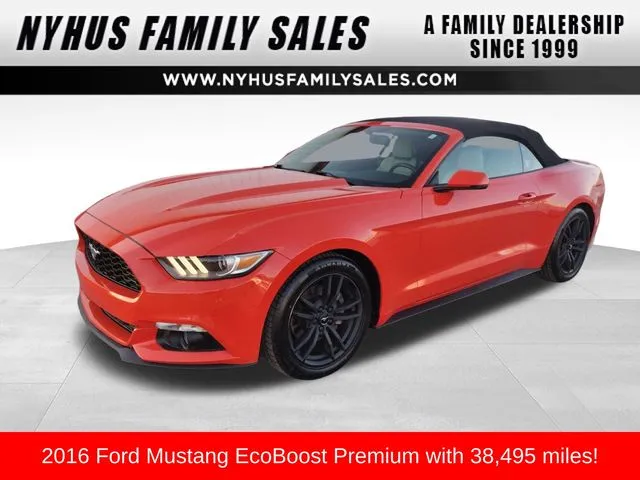 Orange 2016 Ford Mustang EcoBoost Premium for sale in Perham, MN