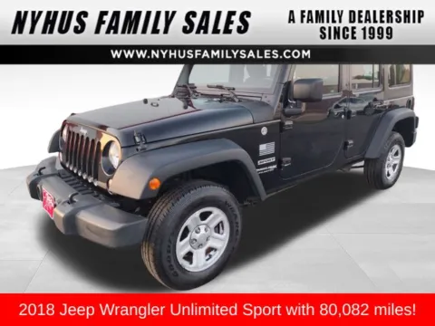 Black 2018 Jeep Wrangler JK Unlimited Sport for sale in Perham, MN