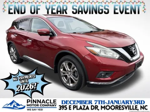 Red 2015 Nissan Murano Platinum for sale in Mooresville, NC
