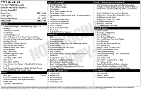 More photos of 2025 Kia K4 LXS at Pinnacle Motor Company LKN, NC