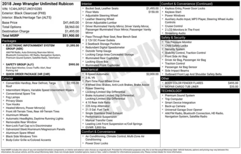 Photos of 2018 Jeep Wrangler Unlimited Rubicon for sale in Mooresville, NC at Pinnacle Motor Company LKN