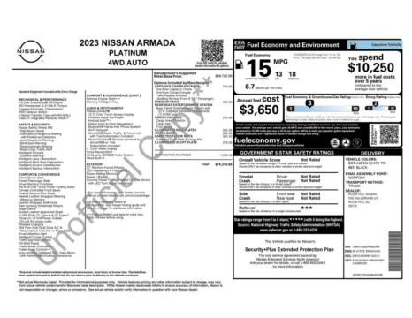 Photos of 2023 Nissan Armada Platinum for sale in Mooresville, NC at Pinnacle Motor Company LKN