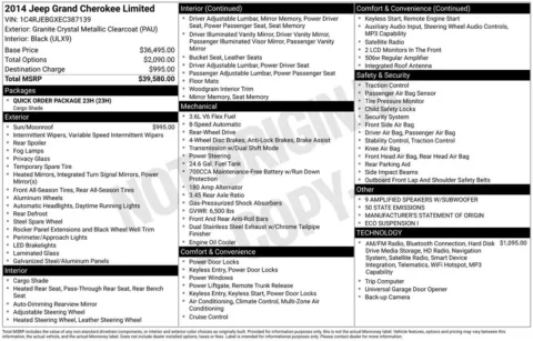 Photos of 2014 Jeep Grand Cherokee Limited for sale in Mooresville, NC at Pinnacle Motor Company LKN