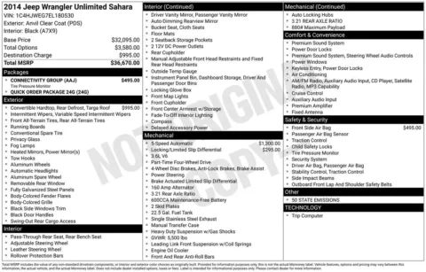 Photos of 2014 Jeep Wrangler Unlimited Sahara for sale in Mooresville, NC at Pinnacle Motor Company LKN