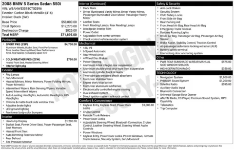 Photos of 2008 BMW 5 Series 550i for sale in Mooresville, NC at Pinnacle Motor Company LKN