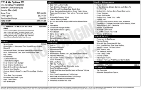 Photos of 2014 Kia Optima SX for sale in Mooresville, NC at Pinnacle Motor Company LKN