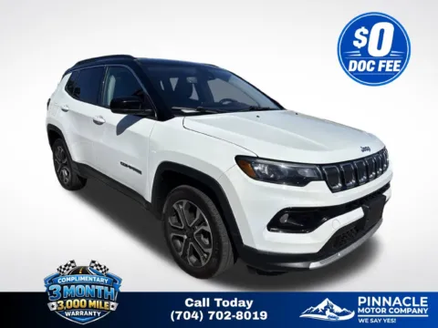 White 2022 Jeep Compass Limited for sale in Mooresville, NC