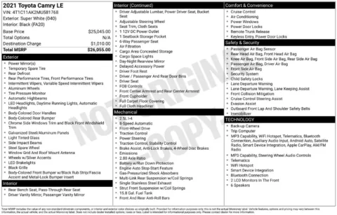 Photos of 2021 Toyota Camry LE for sale in Mooresville, NC at Pinnacle Motor Company LKN