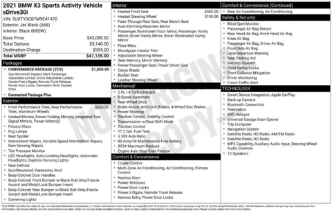 Photos of 2021 BMW X3 sDrive30i for sale in Mooresville, NC at Pinnacle Motor Company LKN