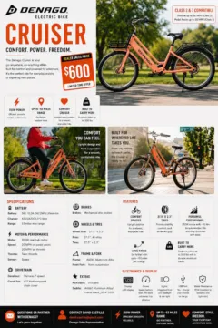 Black 2026 Denago CRUISER eBike for sale in Lake Orion, MI