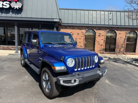 Blue 2020 Jeep Wrangler Unlimited Sahara 4x4 4dr SUV for sale in Chesterfield, MI