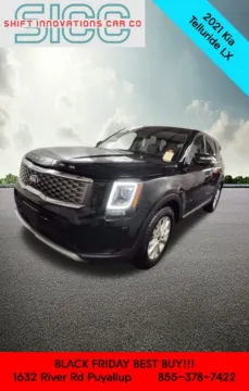 Black 2021 Kia Telluride LX for sale in Puyallup, WA