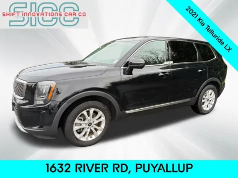 Black 2021 Kia Telluride LX for sale in Puyallup, WA