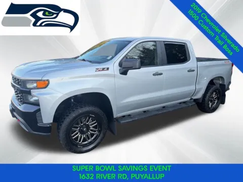 Silver 2019 Chevrolet Silverado 1500 Custom Trail Boss for sale in Puyallup, WA