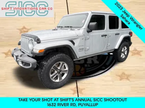 Silver 2023 Jeep Wrangler Sahara for sale in Puyallup, WA
