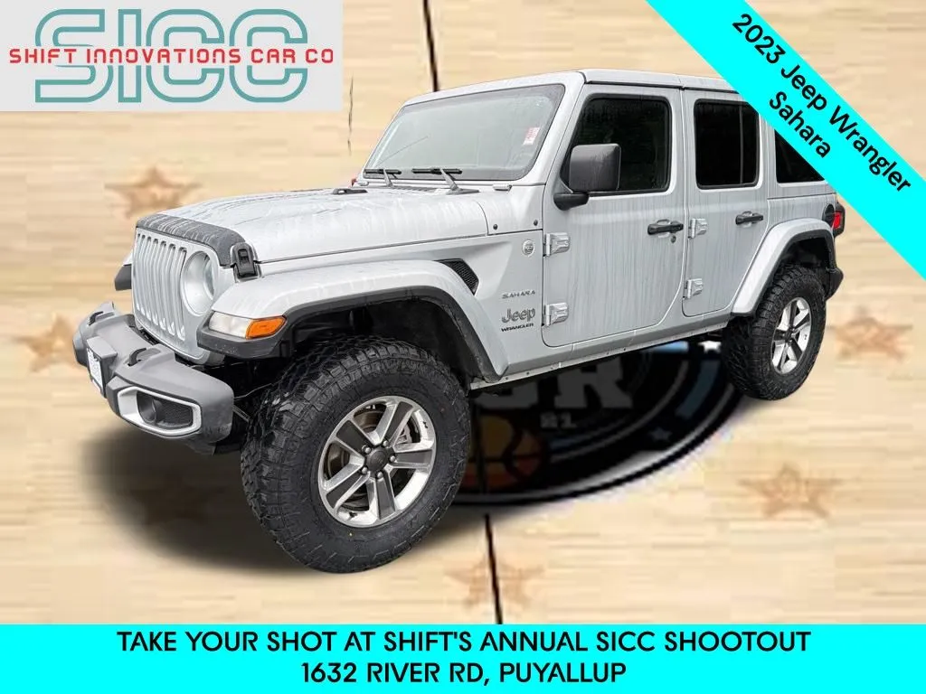 Silver 2023 Jeep Wrangler Sahara for sale in Puyallup, WA