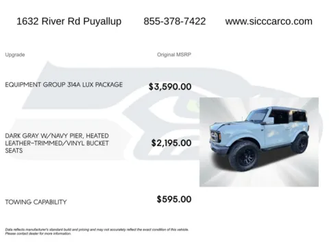 More photos of 2021 Ford Bronco Outer Banks at Shift Innovations Car Co, WA