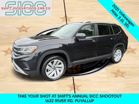 Black 2021 Volkswagen Atlas SEL for sale in Puyallup, WA