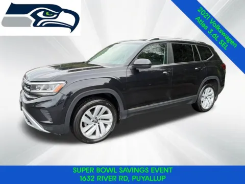 Black 2021 Volkswagen Atlas SEL for sale in Puyallup, WA