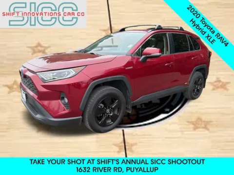 Red 2020 Toyota RAV4 Hybrid XLE for sale in Puyallup, WA