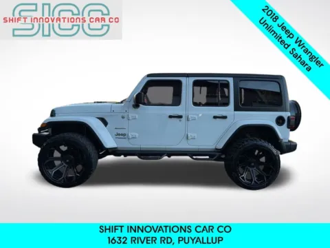 Another view of 2018 Jeep Wrangler Unlimited Sahara for sale in Puyallup, WA at Shift Innovations Car Co