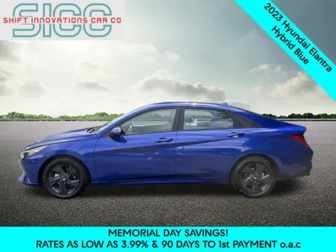 Another view of 2023 Hyundai Elantra Hybrid Blue for sale in Puyallup, WA at Shift Innovations Car Co