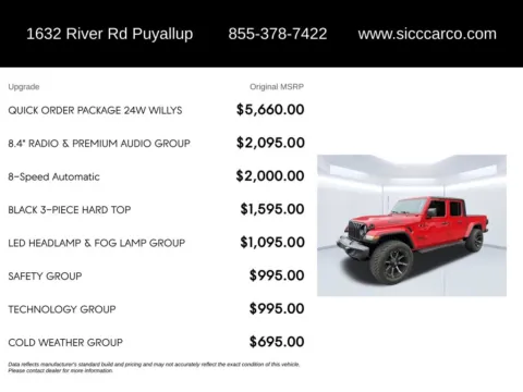 More photos of 2021 Jeep Gladiator Willys at Shift Innovations Car Co, WA