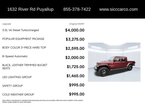 Another view of 2021 Jeep Gladiator Overland for sale in Puyallup, WA at Shift Innovations Car Co