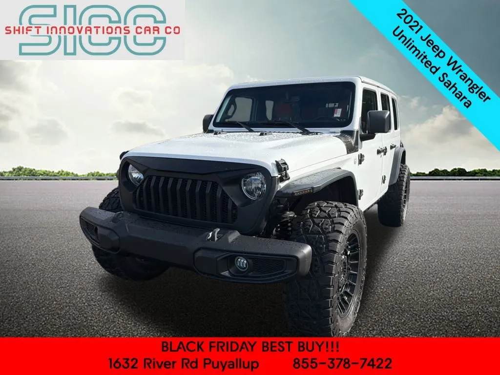 White 2021 Jeep Wrangler Unlimited Sahara for sale in Puyallup, WA