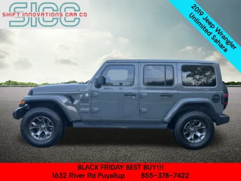 Another view of 2019 Jeep Wrangler Unlimited Sahara for sale in Puyallup, WA at Shift Innovations Car Co