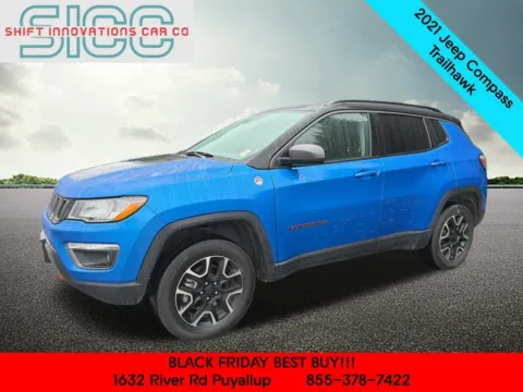 Blue 2021 Jeep Compass Trailhawk for sale in Puyallup, WA