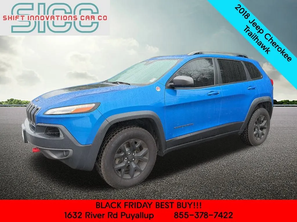 Blue 2018 Jeep Cherokee Trailhawk for sale in Puyallup, WA