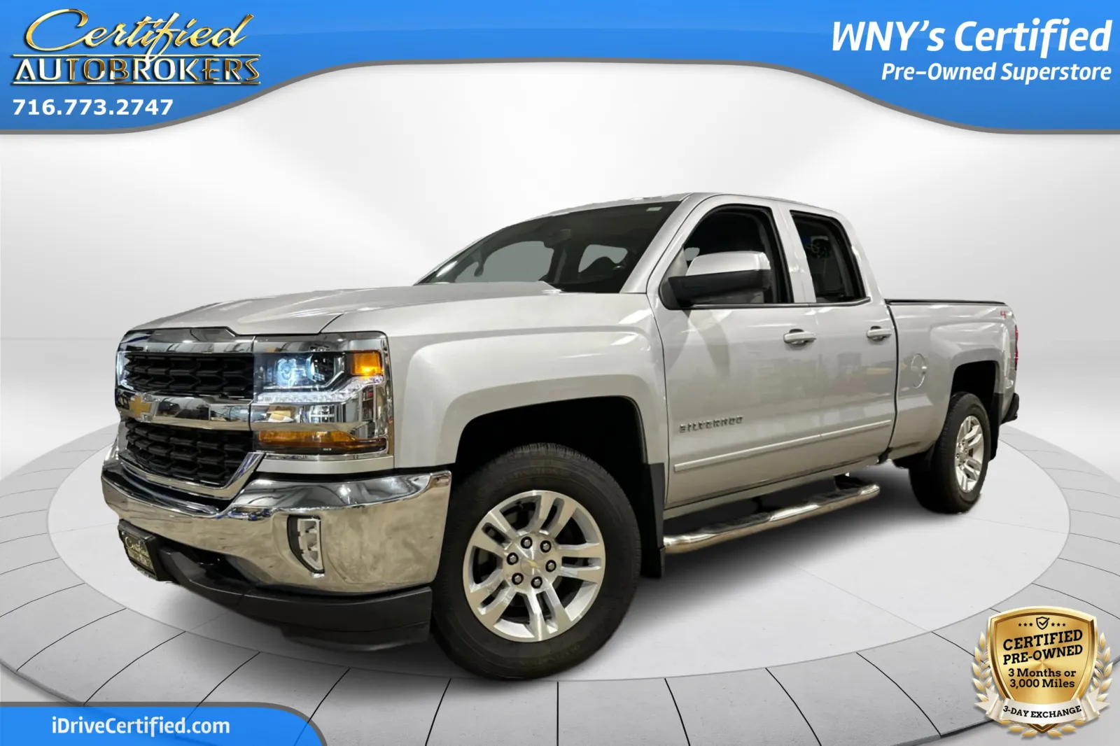 Silver 2018 Chevrolet Silverado 1500 LT 4x4 for sale in Grand Island, NY
