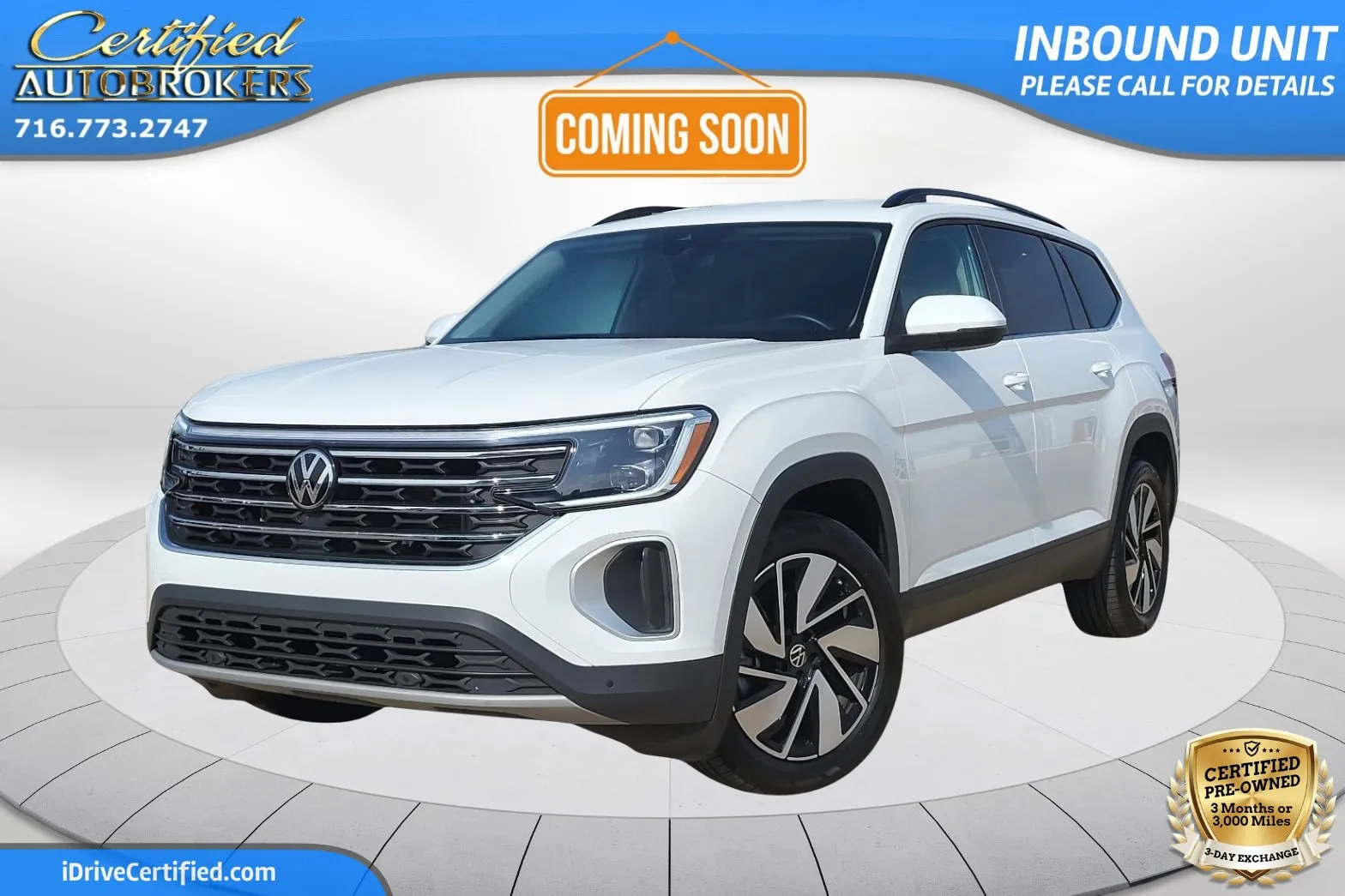 White 2024 Volkswagen Atlas 2.0T SE w/Technology AWD for sale in Grand Island, NY