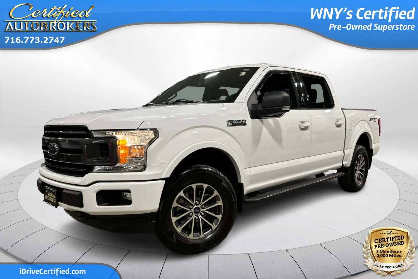 White 2019 Ford F-150 XLT Sport 4x4 for sale in Grand Island, NY