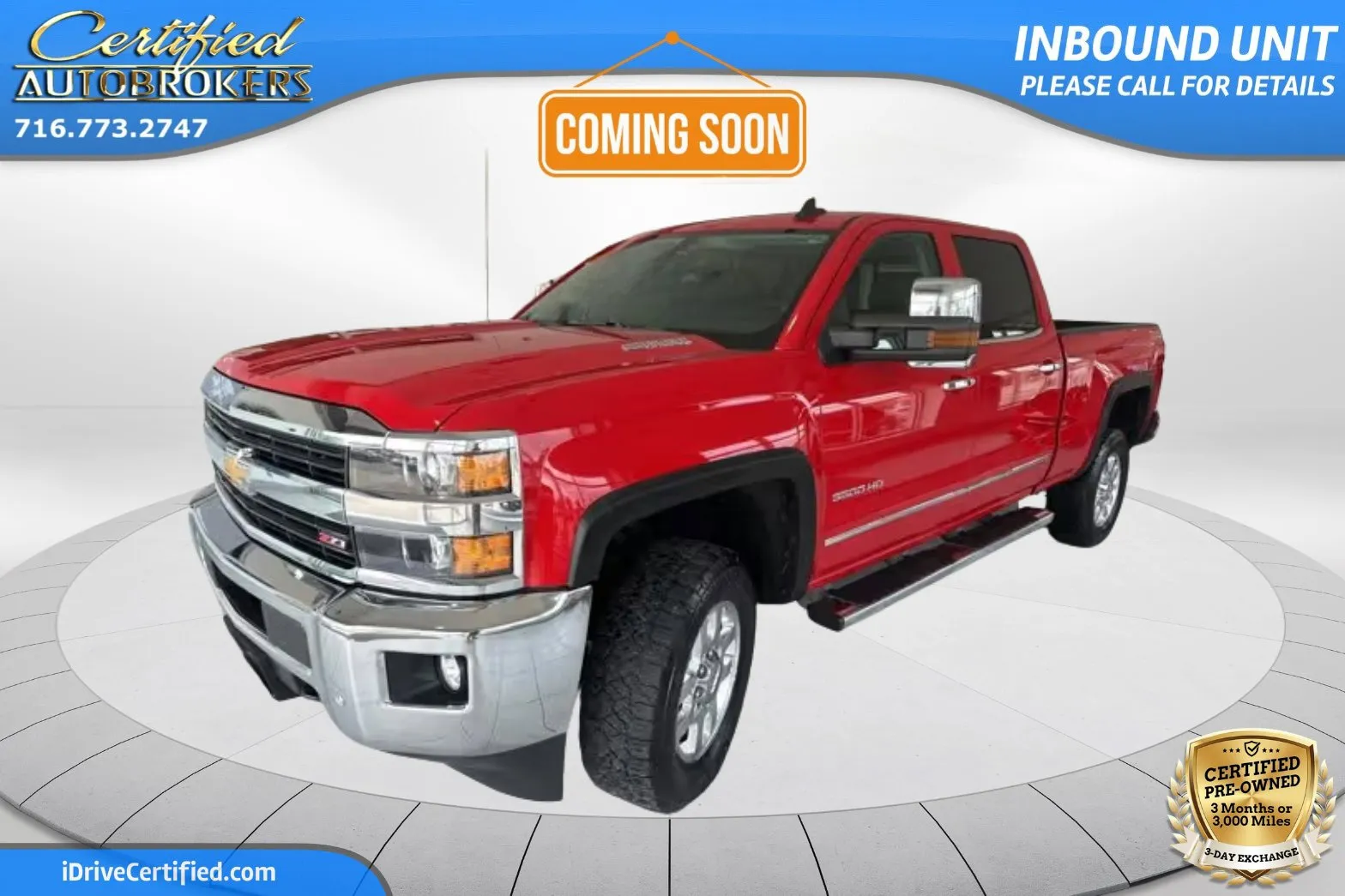 Red 2015 Chevrolet Silverado 3500HD LTZ 4x4 for sale in Grand Island, NY