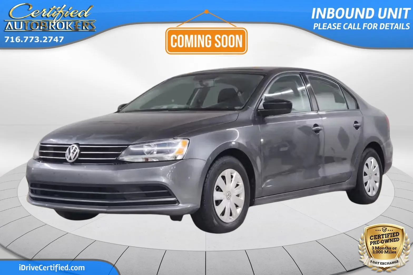 Gray 2015 Volkswagen Jetta Sedan 2.0L S for sale in Grand Island, NY
