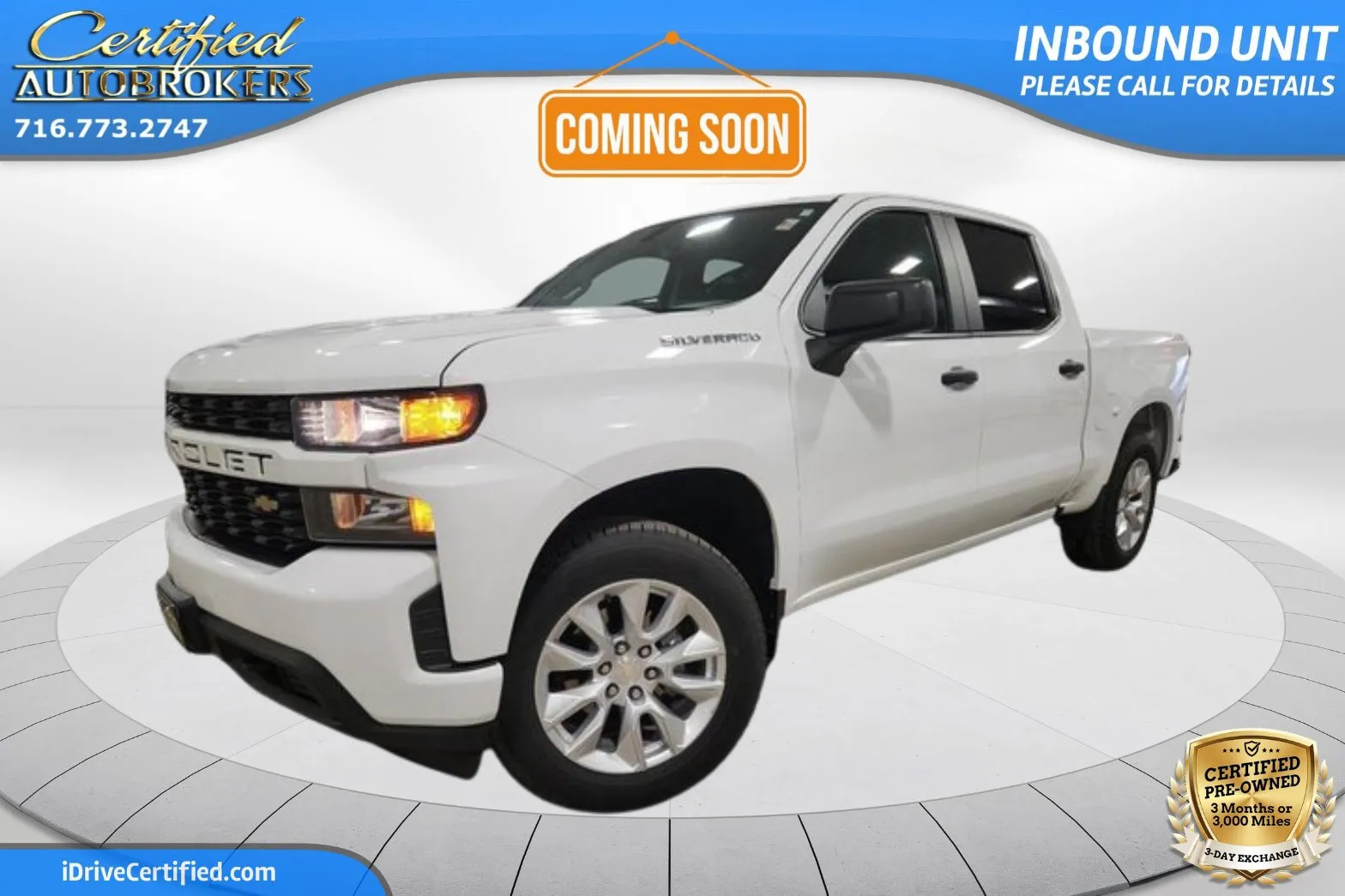 White 2021 Chevrolet Silverado 1500 Custom 4x4 for sale in Grand Island, NY