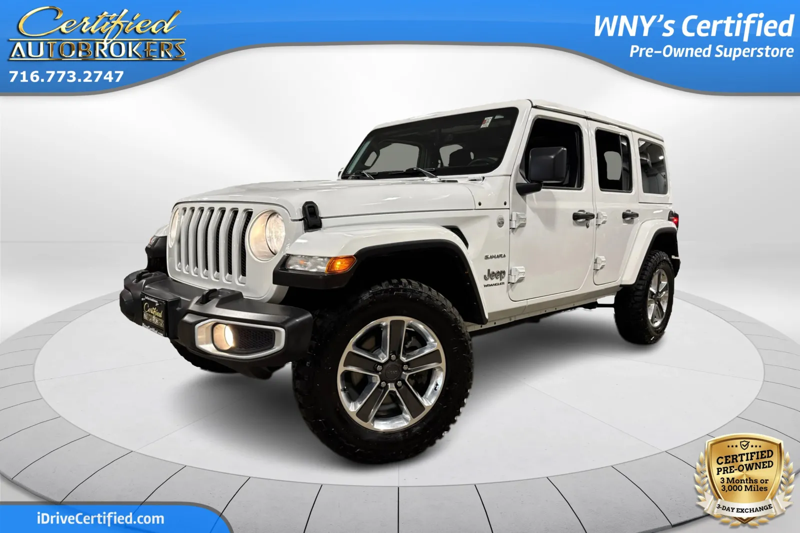 White 2023 Jeep Wrangler Sahara 4x4 for sale in Grand Island, NY