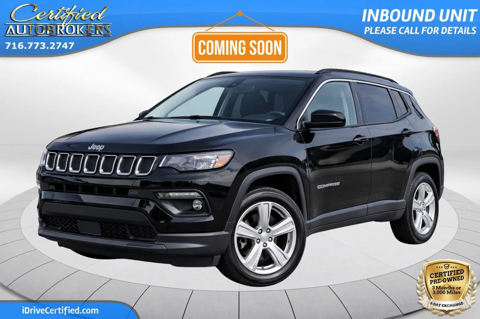 Black 2022 Jeep Compass Latitude 4x4 for sale in Grand Island, NY