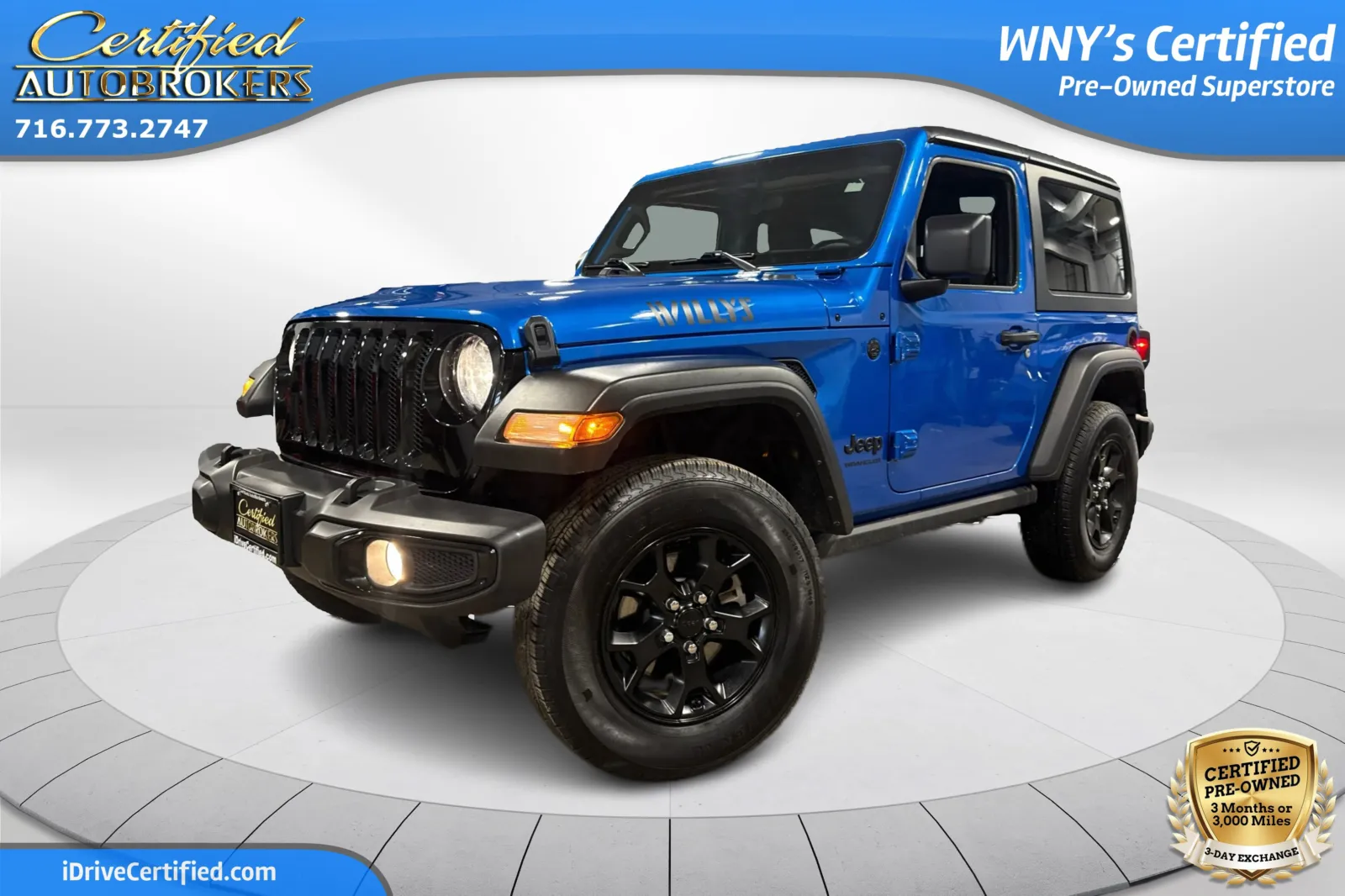Blue 2022 Jeep Wrangler Willys Sport 4x4 for sale in Grand Island, NY