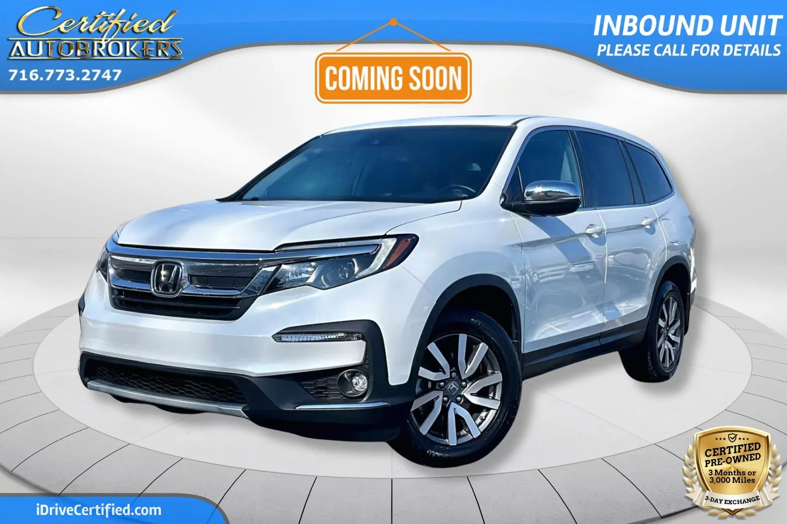 White 2021 Honda Pilot EX-L AWD for sale in Grand Island, NY