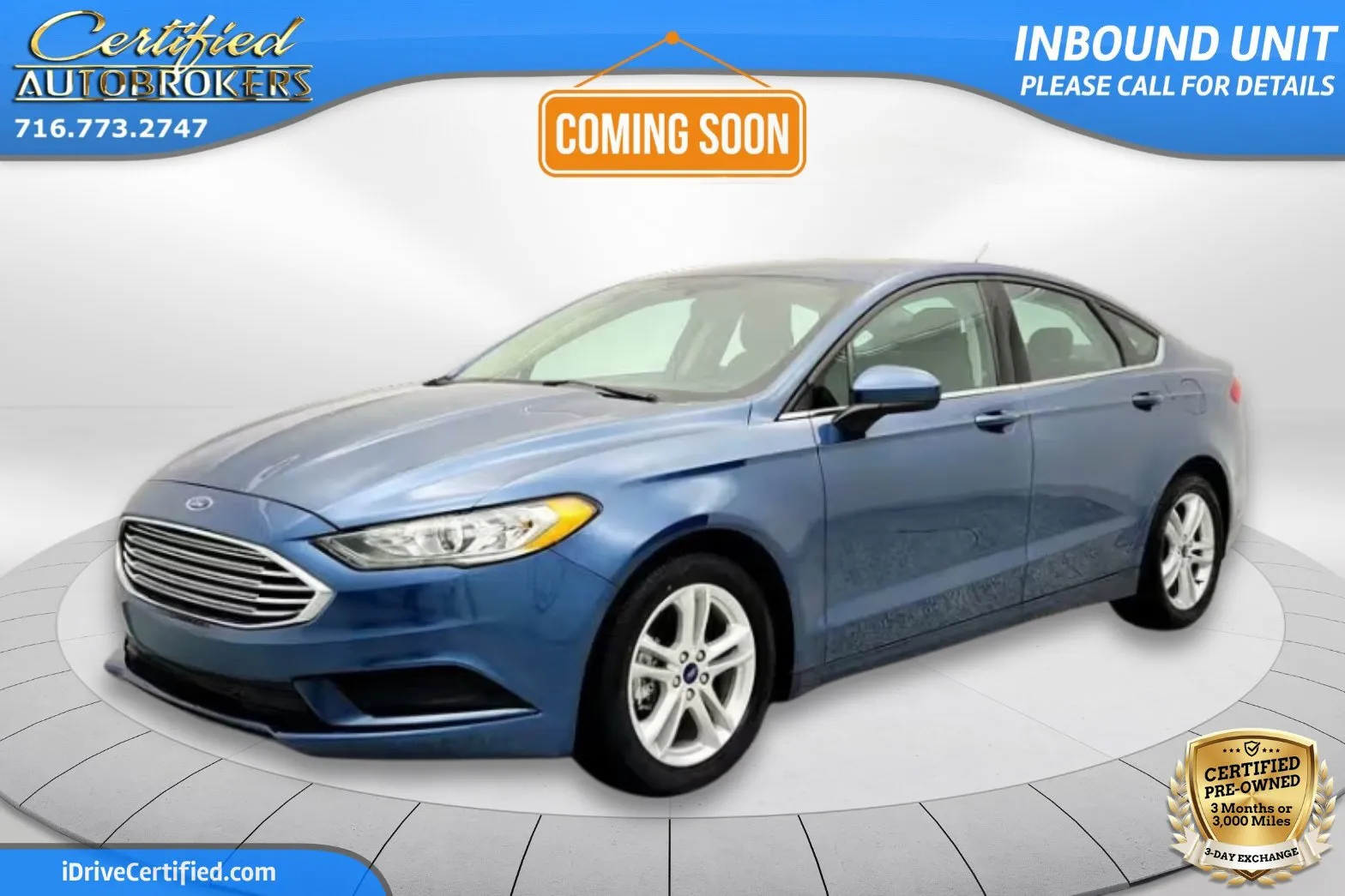 Blue 2018 Ford Fusion SE for sale in Grand Island, NY